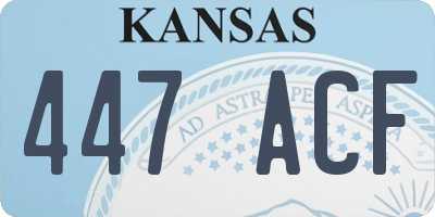 KS license plate 447ACF