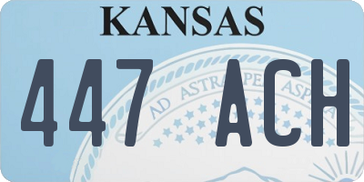 KS license plate 447ACH