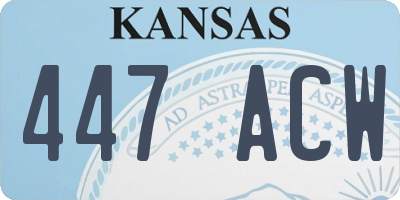 KS license plate 447ACW