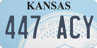 KS license plate 447ACY