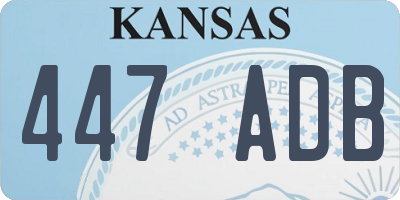 KS license plate 447ADB