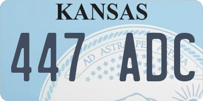 KS license plate 447ADC