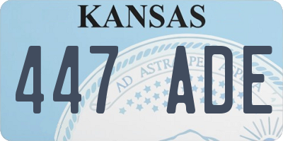 KS license plate 447ADE