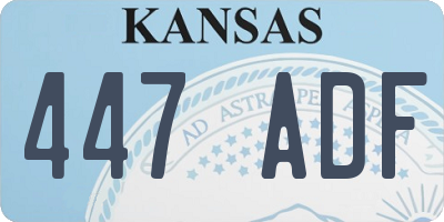 KS license plate 447ADF