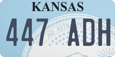 KS license plate 447ADH