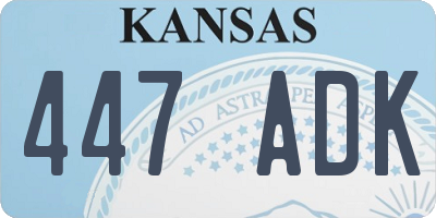 KS license plate 447ADK