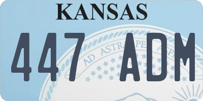 KS license plate 447ADM