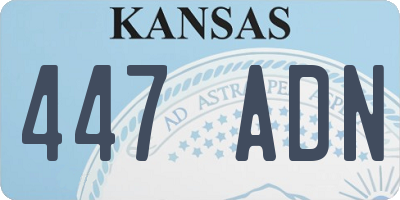 KS license plate 447ADN