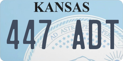 KS license plate 447ADT