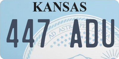 KS license plate 447ADU