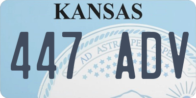 KS license plate 447ADV