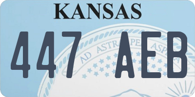 KS license plate 447AEB
