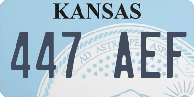 KS license plate 447AEF