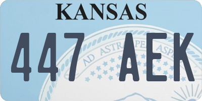 KS license plate 447AEK