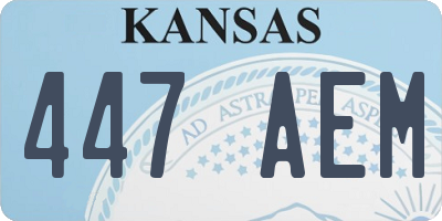 KS license plate 447AEM