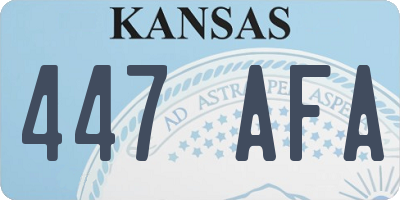 KS license plate 447AFA