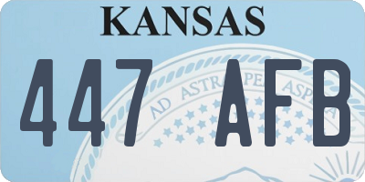 KS license plate 447AFB