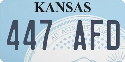 KS license plate 447AFD
