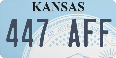 KS license plate 447AFF