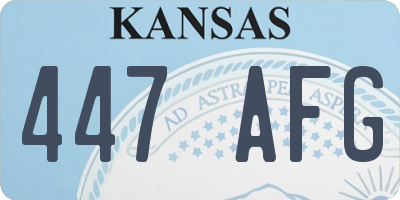 KS license plate 447AFG