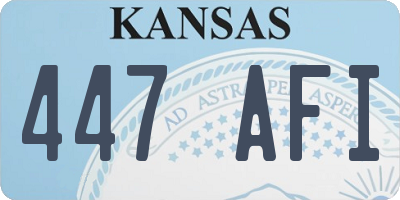 KS license plate 447AFI