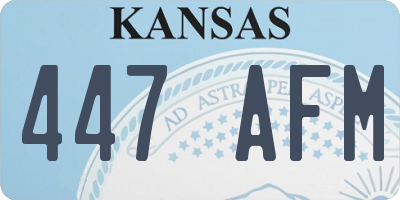 KS license plate 447AFM