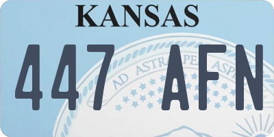 KS license plate 447AFN