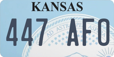 KS license plate 447AFO