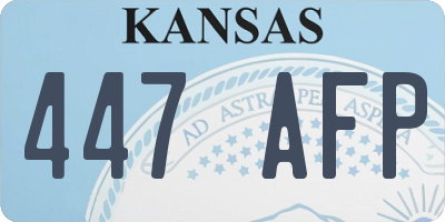 KS license plate 447AFP
