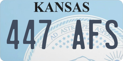 KS license plate 447AFS