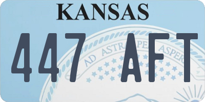 KS license plate 447AFT