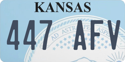 KS license plate 447AFV