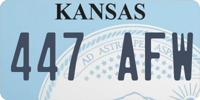 KS license plate 447AFW