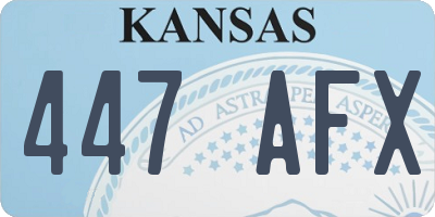 KS license plate 447AFX