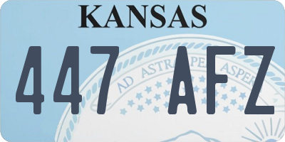 KS license plate 447AFZ