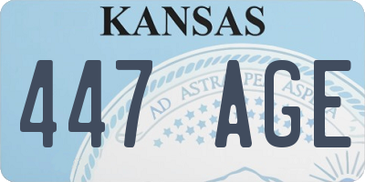 KS license plate 447AGE