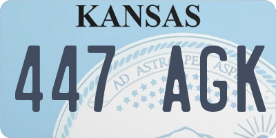KS license plate 447AGK