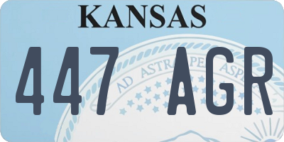 KS license plate 447AGR