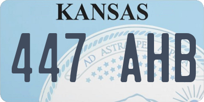KS license plate 447AHB