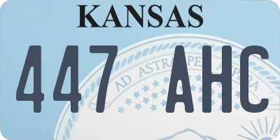 KS license plate 447AHC