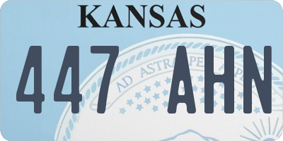 KS license plate 447AHN