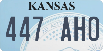 KS license plate 447AHO
