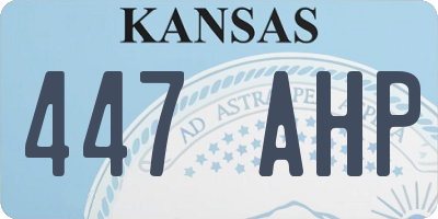 KS license plate 447AHP