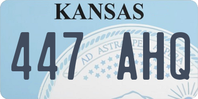 KS license plate 447AHQ