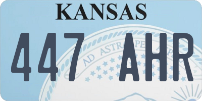 KS license plate 447AHR