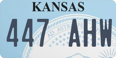 KS license plate 447AHW
