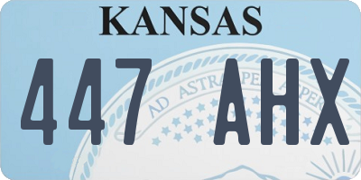 KS license plate 447AHX