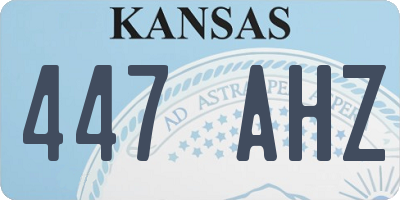 KS license plate 447AHZ