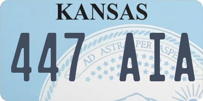 KS license plate 447AIA