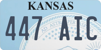 KS license plate 447AIC